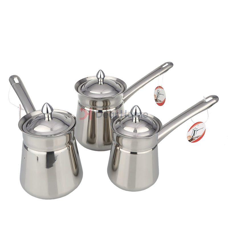 Stainless Ribbed 3Pcs Coffee Warmer Set Kitchenware