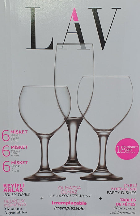 LAV MISKET 18PCS GLASS CUP SET