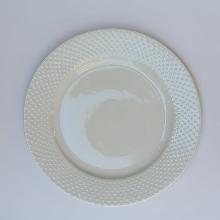 26PCS DINNER SET - WHITE EMBOSSED