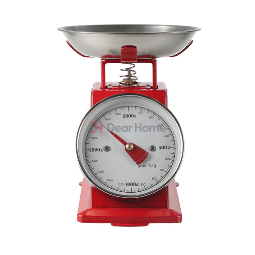 Metal Kitchen Scale 2Kg Red Kitchenware