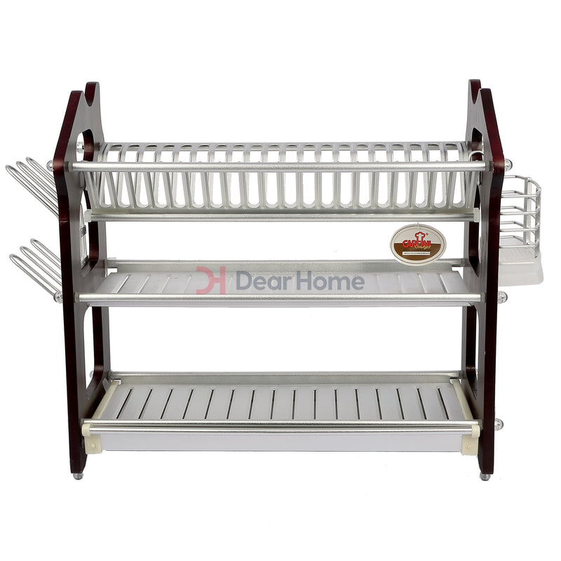 Three Layers Aluminium Lux Dish Rack Kitchenware