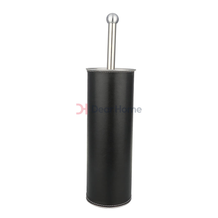 Black Leather Toilet Brush Holder Bathware