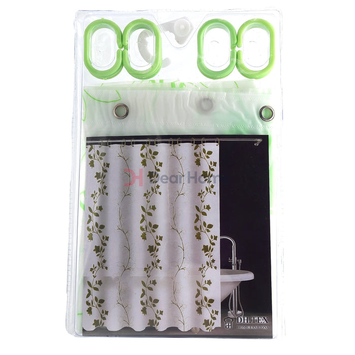 Bella Pvc. Shower Curtain Green / Semi Clear Bathware