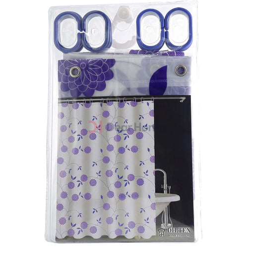 Bella Pvc. Shower Curtain Purple / Semi Clear Bathware