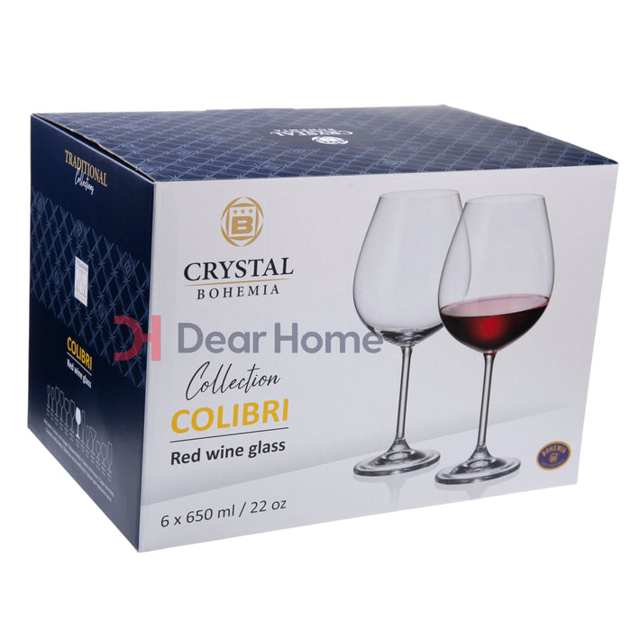 BOHEMIA COLIBRI 650ML RED WINE BIG 6PCS