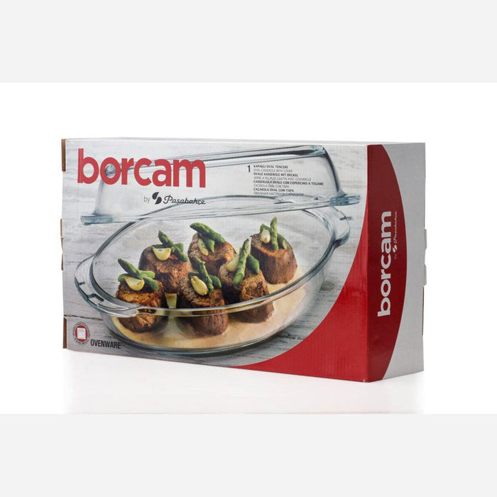 BORCAM TEMPERED GLASS 2PCS OVAL TRAY SET