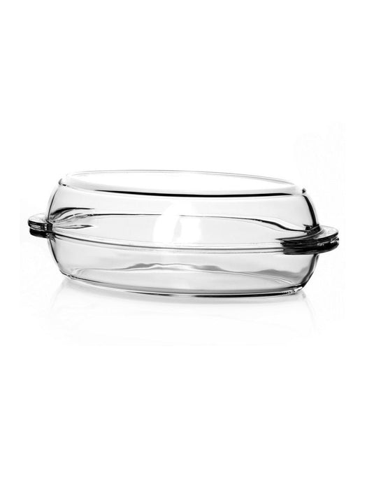 BORCAM TEMPERED GLASS 2PCS OVAL TRAY SET