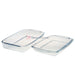 Borcam Tempered Glass 2Pcs Rect Tray Set Kitchenware