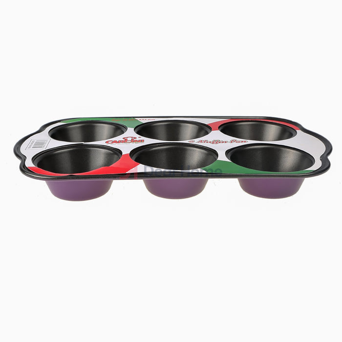 Colored 6 Cup Muffin Pan Purple Kitchenware