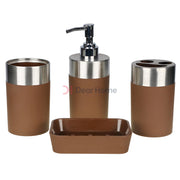 Colorful Stainless 4Pcs Soap Set Brown Bathware
