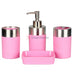 Colorful Stainless 4Pcs Soap Set Pink Bathware