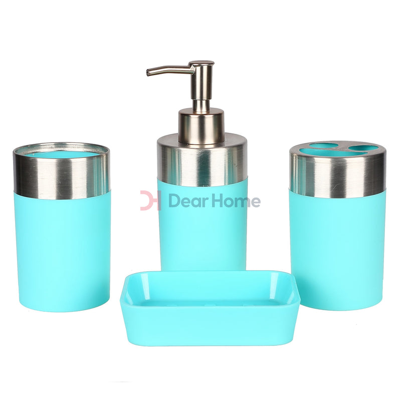 Colorful Stainless 4Pcs Soap Set Blue Bathware