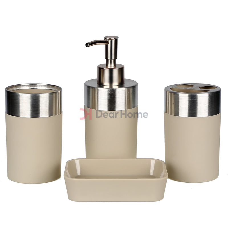 Colorful Stainless 4Pcs Soap Set Beige Bathware