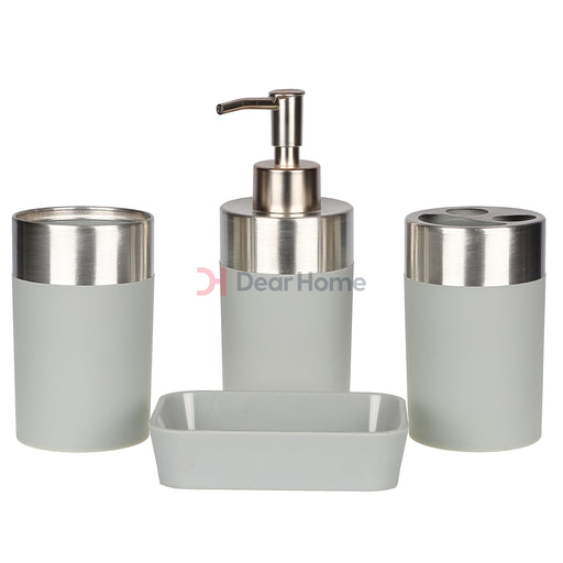 Colorful Stainless 4Pcs Soap Set Gray Bathware