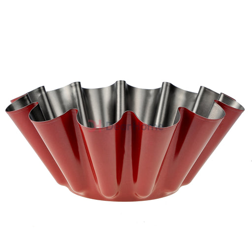 Colored 23Cm Ribbed Cake Pan Dark Red Kitchenware