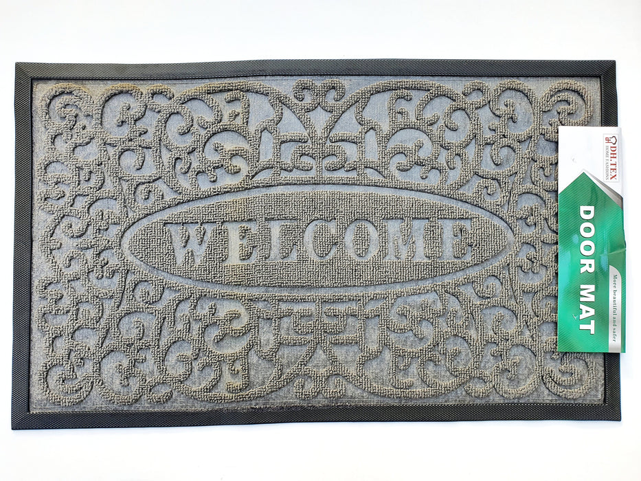 RUBBER DOOR MAT 45*75CM GRAY