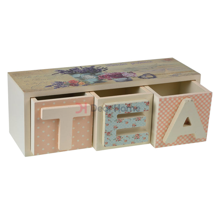 Drawer Wood Tea Box Home Decor