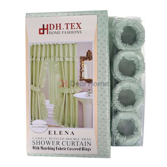 Elena Double Fabric Shower Curtain Jade Bathware