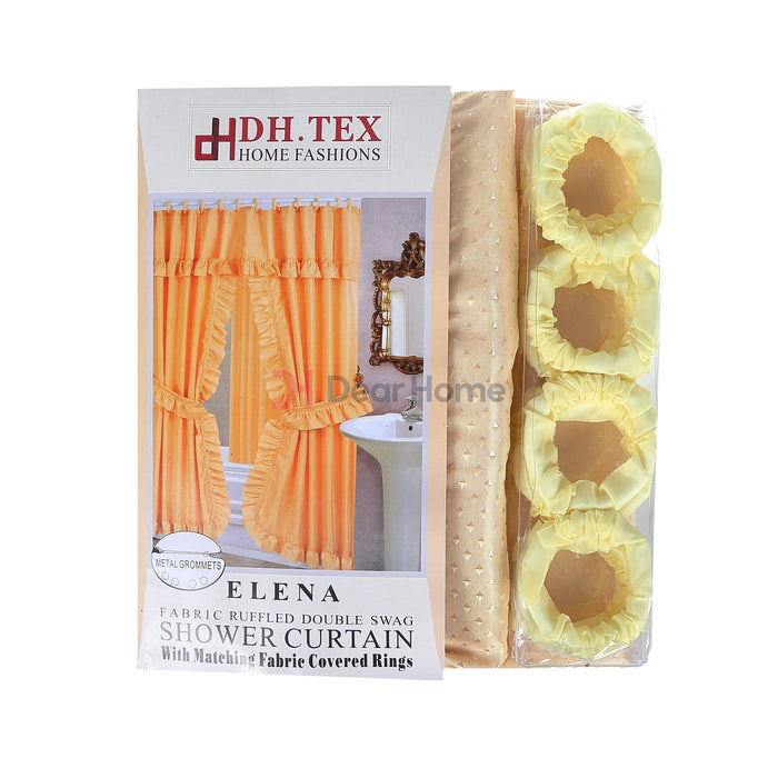 Elena Double Fabric Shower Curtain Gold Bathware
