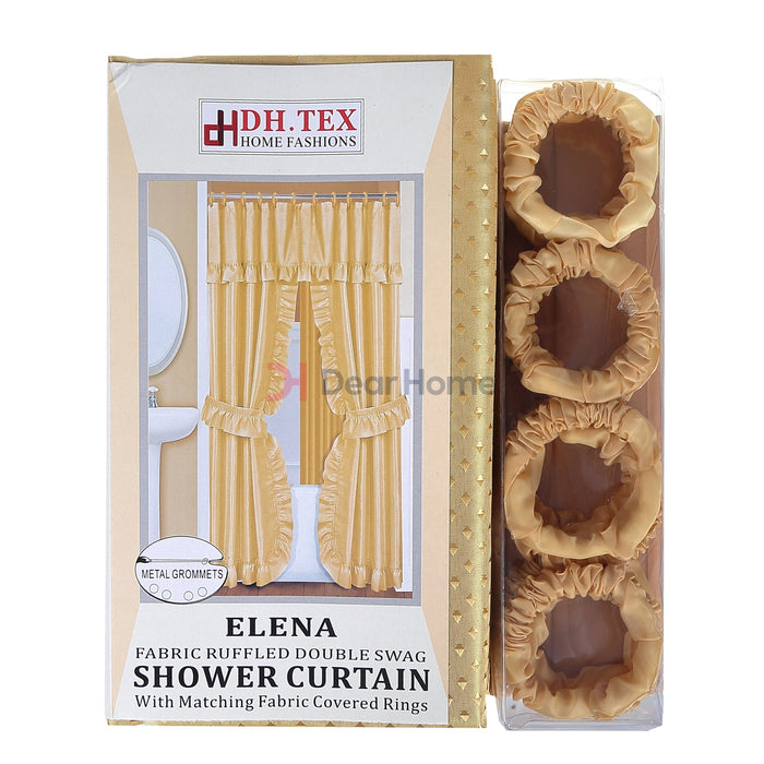 Elena Double Fabric Shower Curtain Antique Bathware