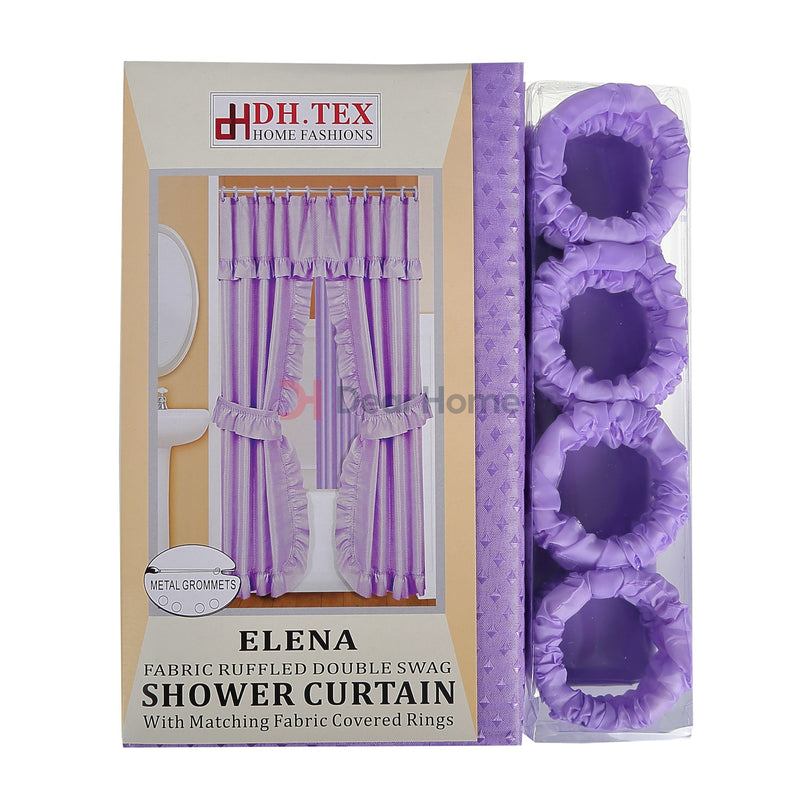 Elena Double Fabric Shower Curtain Purple Bathware