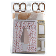 Evana Peva Double Shower Curtain Beige Leaf / Semi Clear Bathware