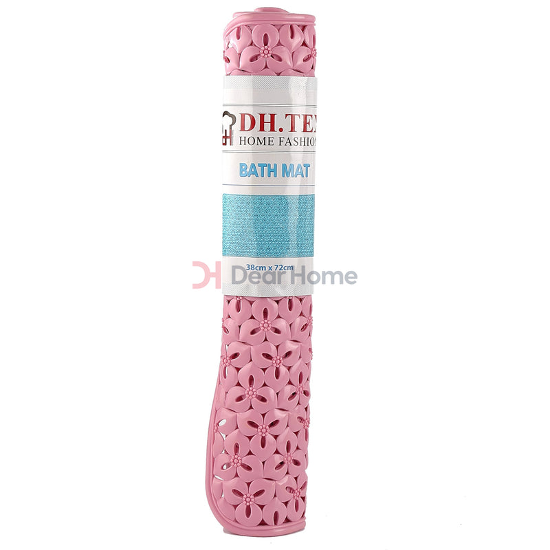 Flower Pvc Shower Mat 38*72Cm Pink Bathware
