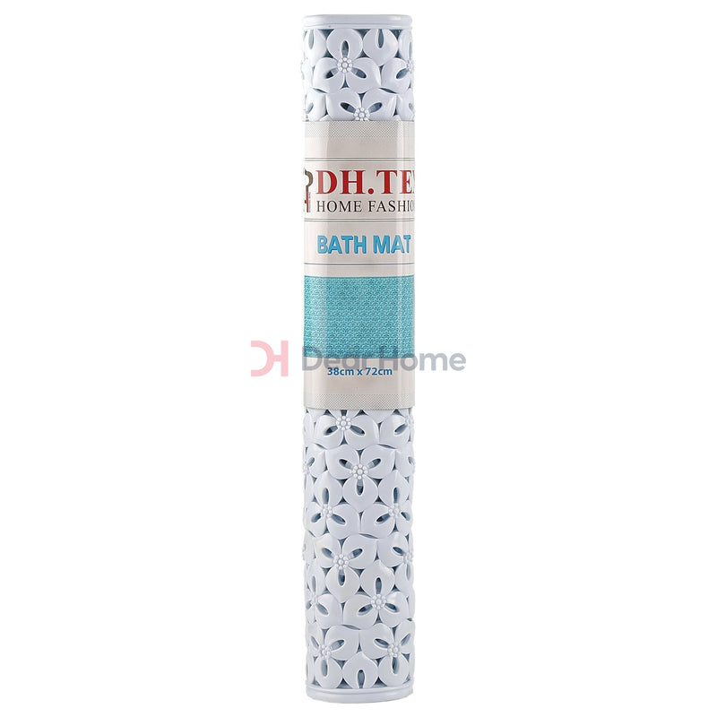 Flower Pvc Shower Mat 38*72Cm White Bathware