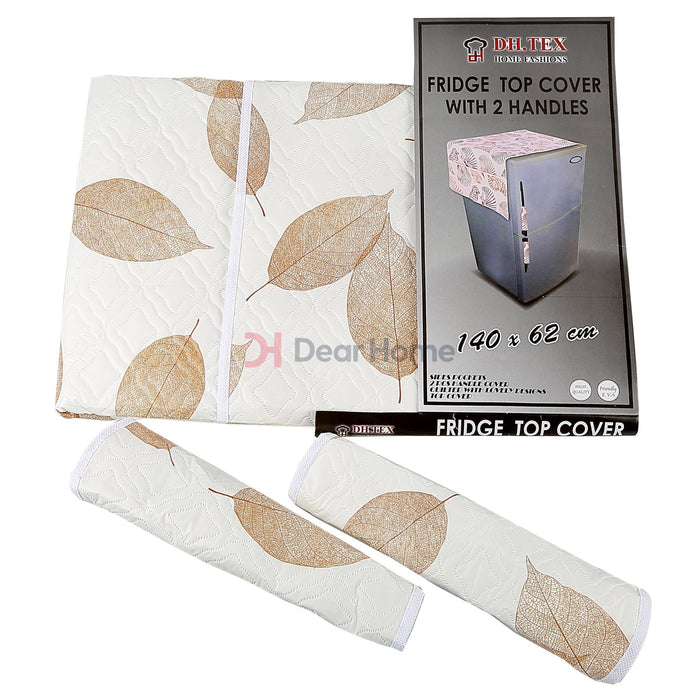 Fridge Top Cover Set Beige Leaf Kitchenware