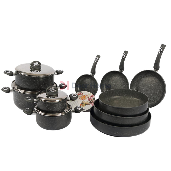 Heavy Granite Full Set 14Pcs Gray Kitchenware