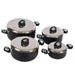 Heavy Granite 4Pcs Casserol Set Black Kitchenware