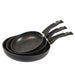 Heavy Granite 3Pcs Fry Pan Set Black Kitchenware