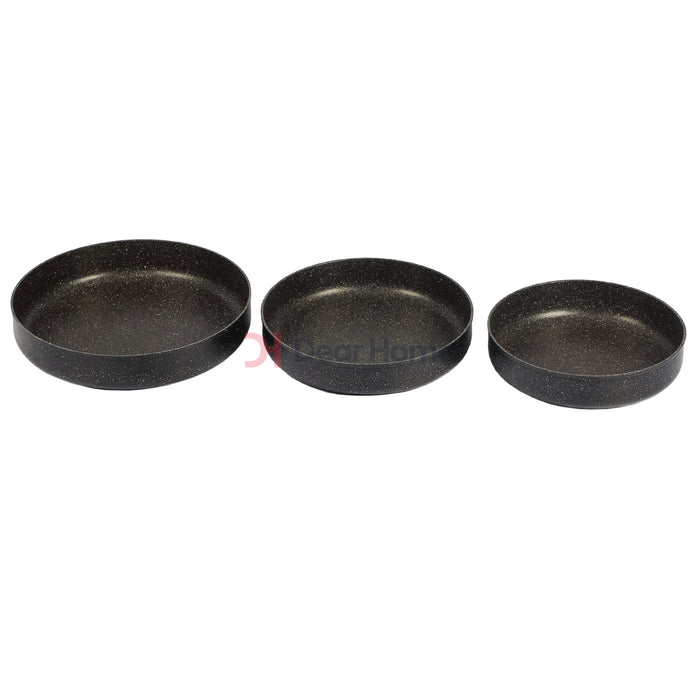 Heavy Granite 3Pcs Round Oven Tray Set Kitchenware