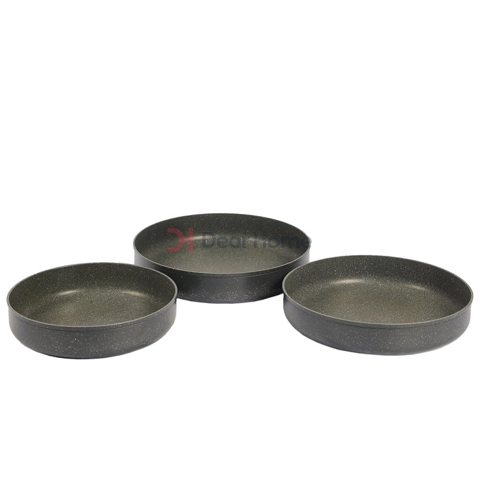 Heavy Granite 3Pcs Round Oven Tray Set Kitchenware