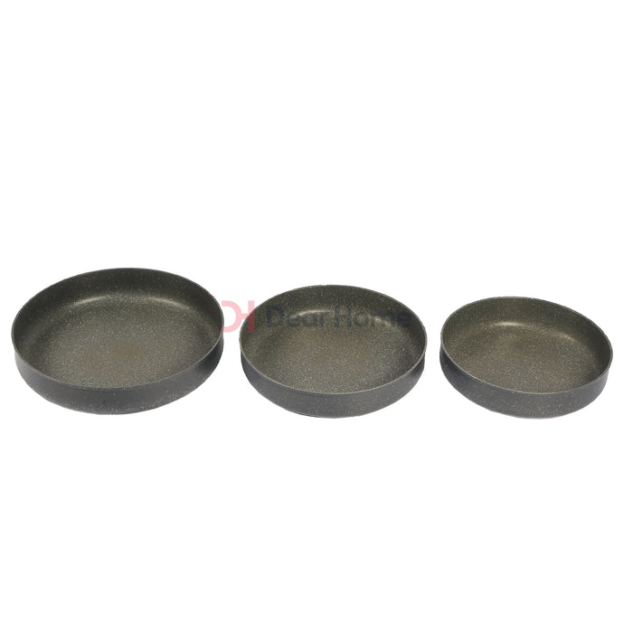 Heavy Granite 3Pcs Round Oven Tray Set Kitchenware