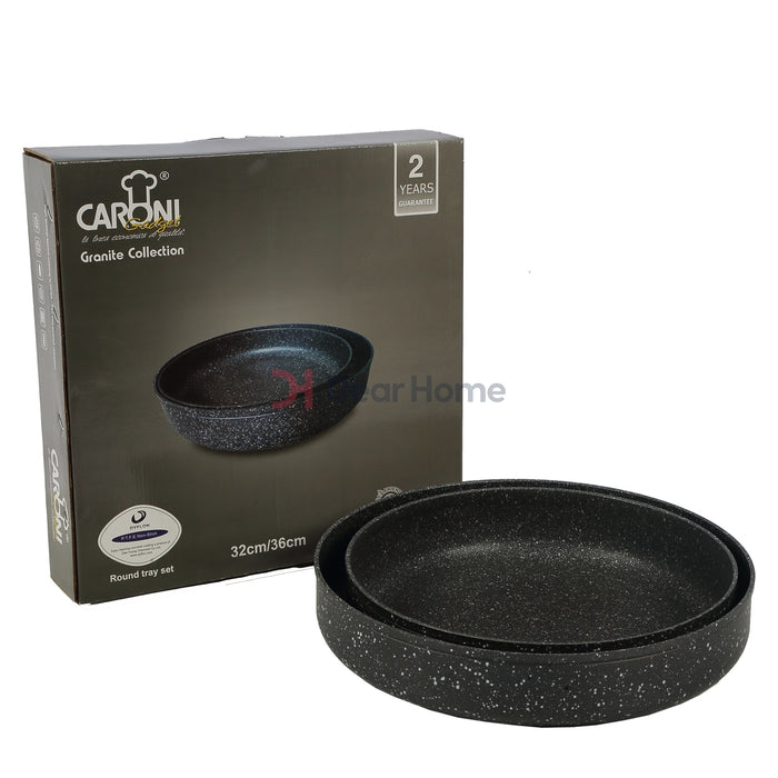 German Granite Round Tray Set 32+36Cm Kitchenware