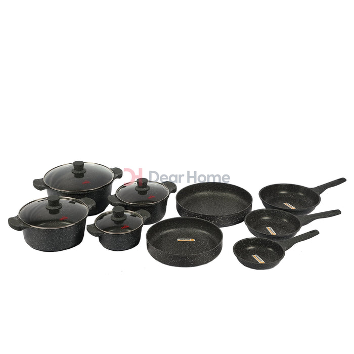 German Greblon Granite Full 13 Pcs Set Kitchenware