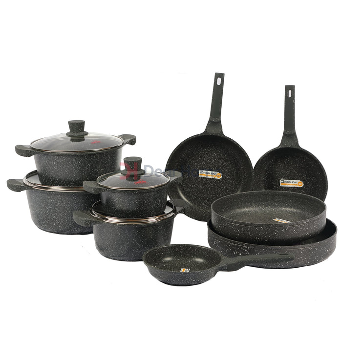 German Greblon Granite Full 13 Pcs Set Kitchenware