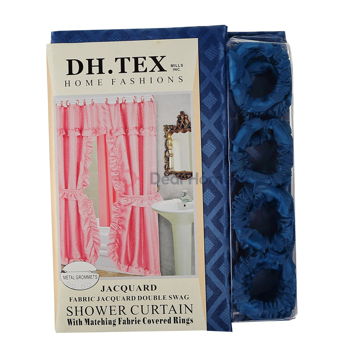 Jacquard Double Fabric Shower Curtain Navy Bathware