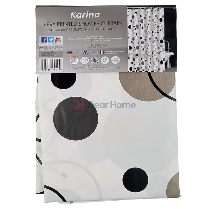 Karina Peva Shower Curtain Gray / White Bathware