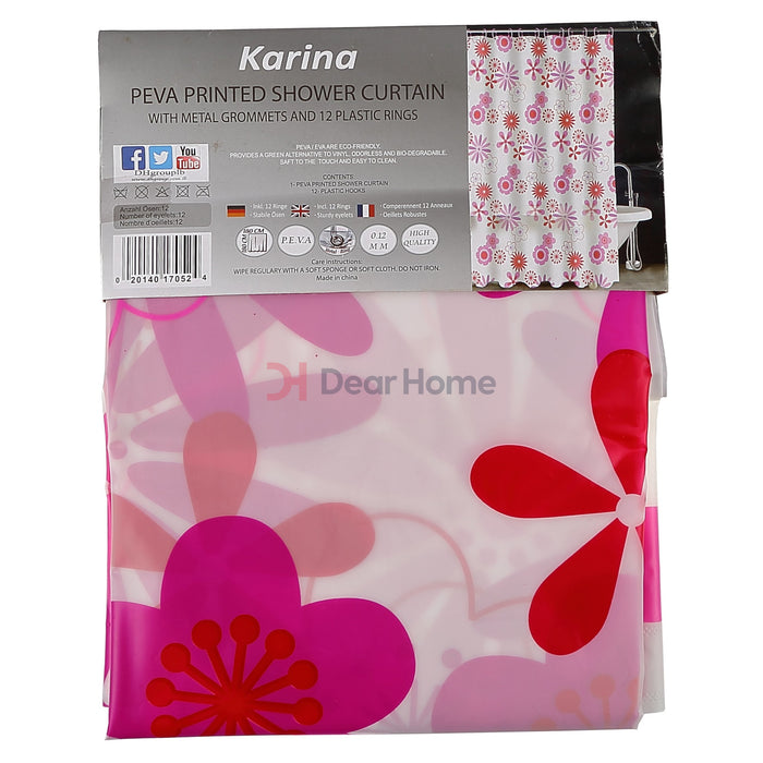 Karina Peva Shower Curtain Fuchia / Semi Clear Bathware