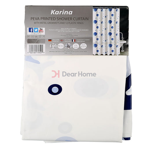 Karina Peva Shower Curtain Blue / White Bathware