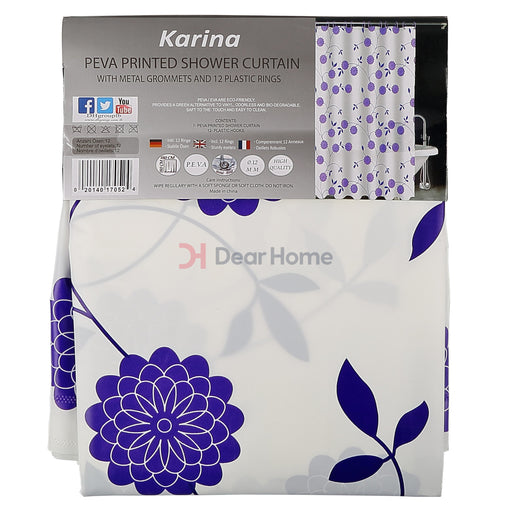 Karina Peva Shower Curtain Purple / White Bathware
