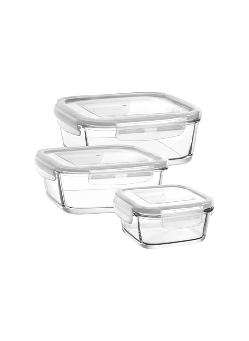 Lav Fresco 3Pcs Square Glass Vacuum Box Set