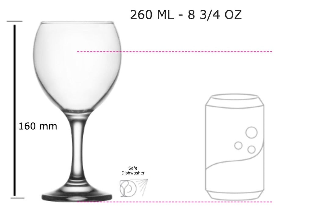 LAV MISKET GLASS CUP 260CC 6PCS