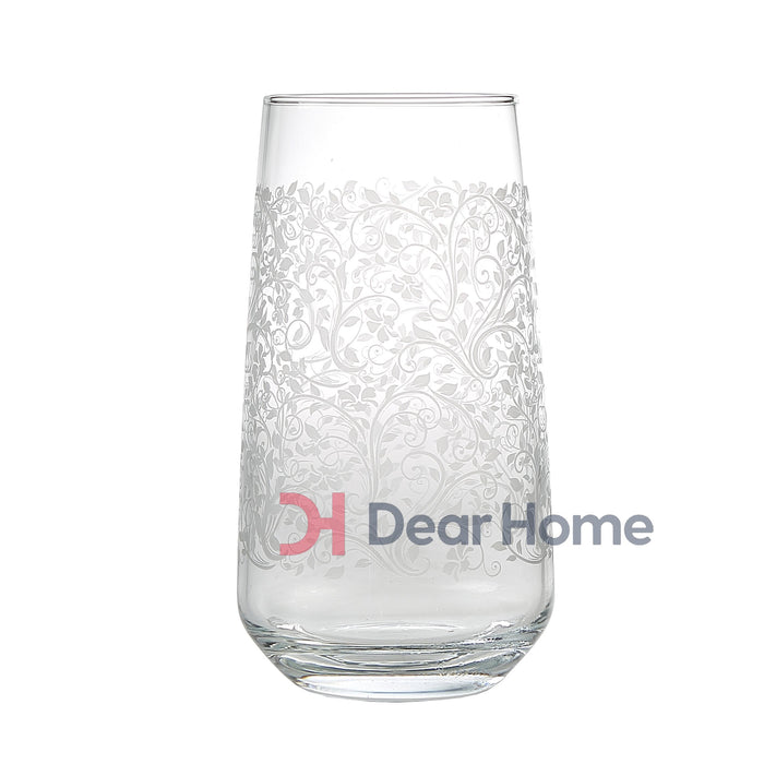 LAV SARMASIK 6PCS LONG 480cc GLASS CUP WITH DESIGN