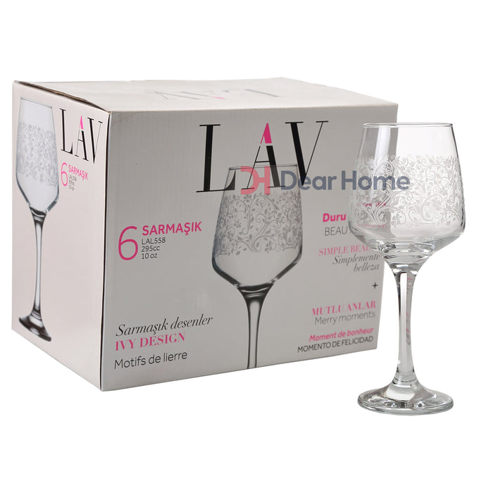 LAV SARMASIK 6PCS WINE GLASS CUP DESIGN 295ml