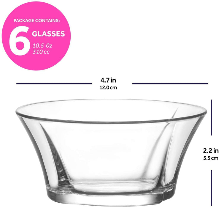 LAV TRUVA GLASS BOWL 310CC 6PCS