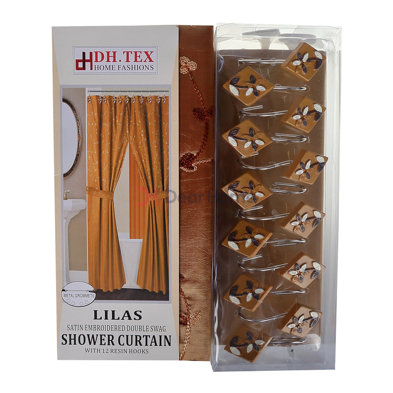 Lilas Double Fabric Shower Curtain Antique Bathware