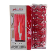 Lilas Double Fabric Shower Curtain Red Bathware